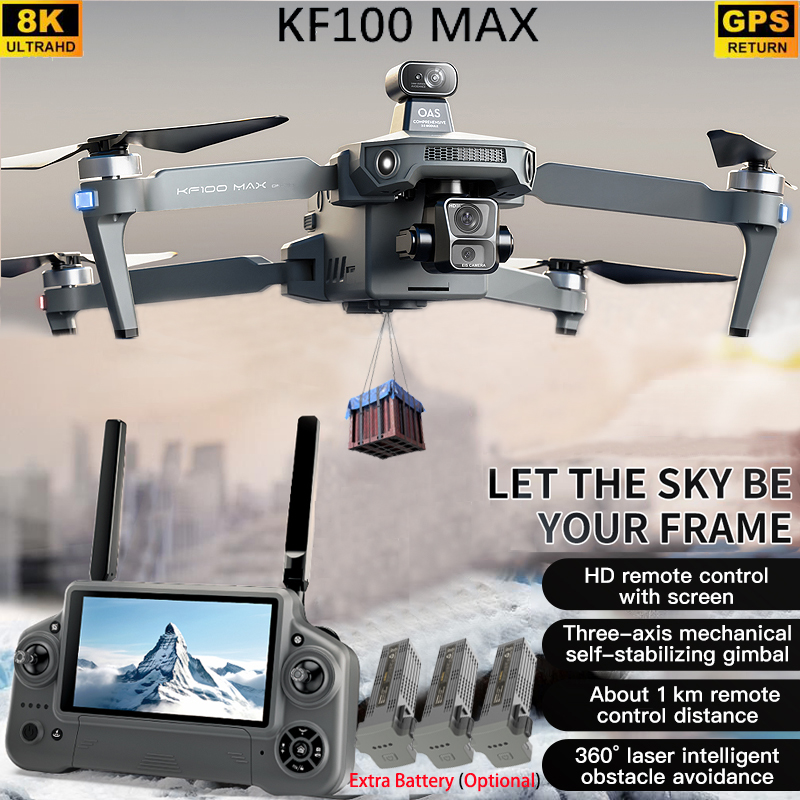 Drone Rc Helicopter With Camera - Kf100 max gps drone 4k câmera