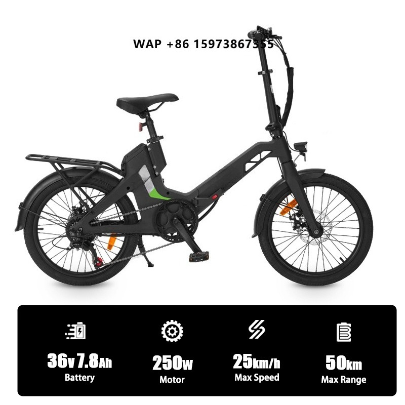 Brushless Motor - Bicicleta Elétrica Dobrável de 20 Polegadas