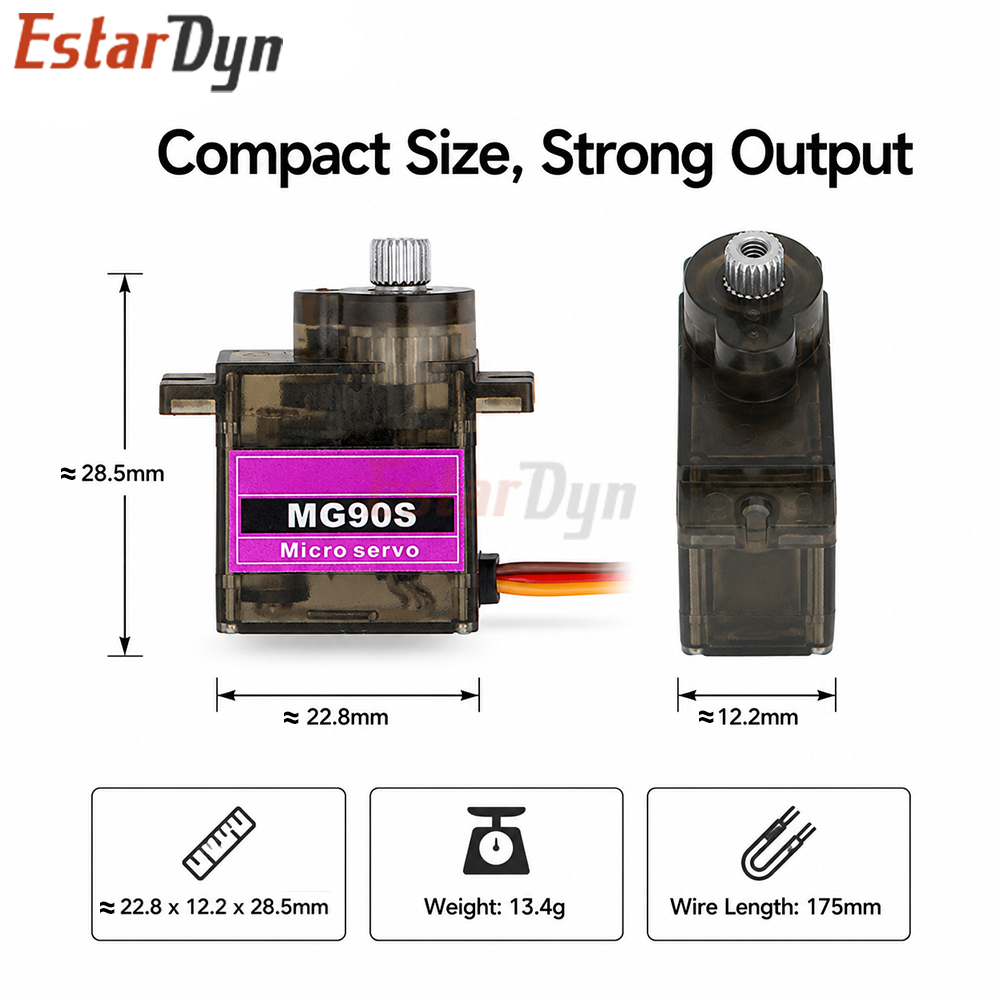 Servo Digital Estardyn MG90S c - Drone Rc Board avaliação e preço