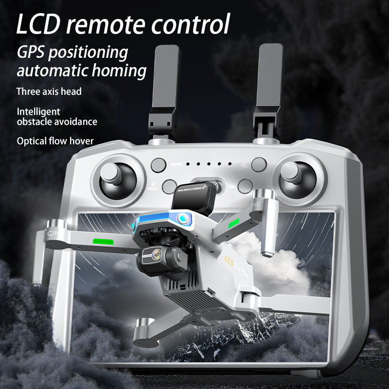 Ae3 pro max novo lcd sc gps dr - Drone Rc Helicopter With Camera avaliação e preço