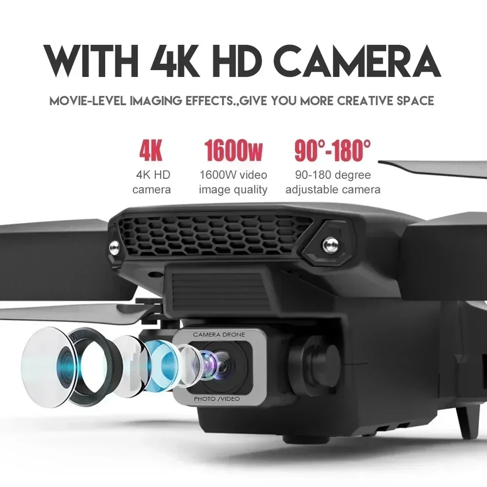 E88 pro wifi fpv drone grande  - Drone Rc Helicopter With Camera avaliação e preço