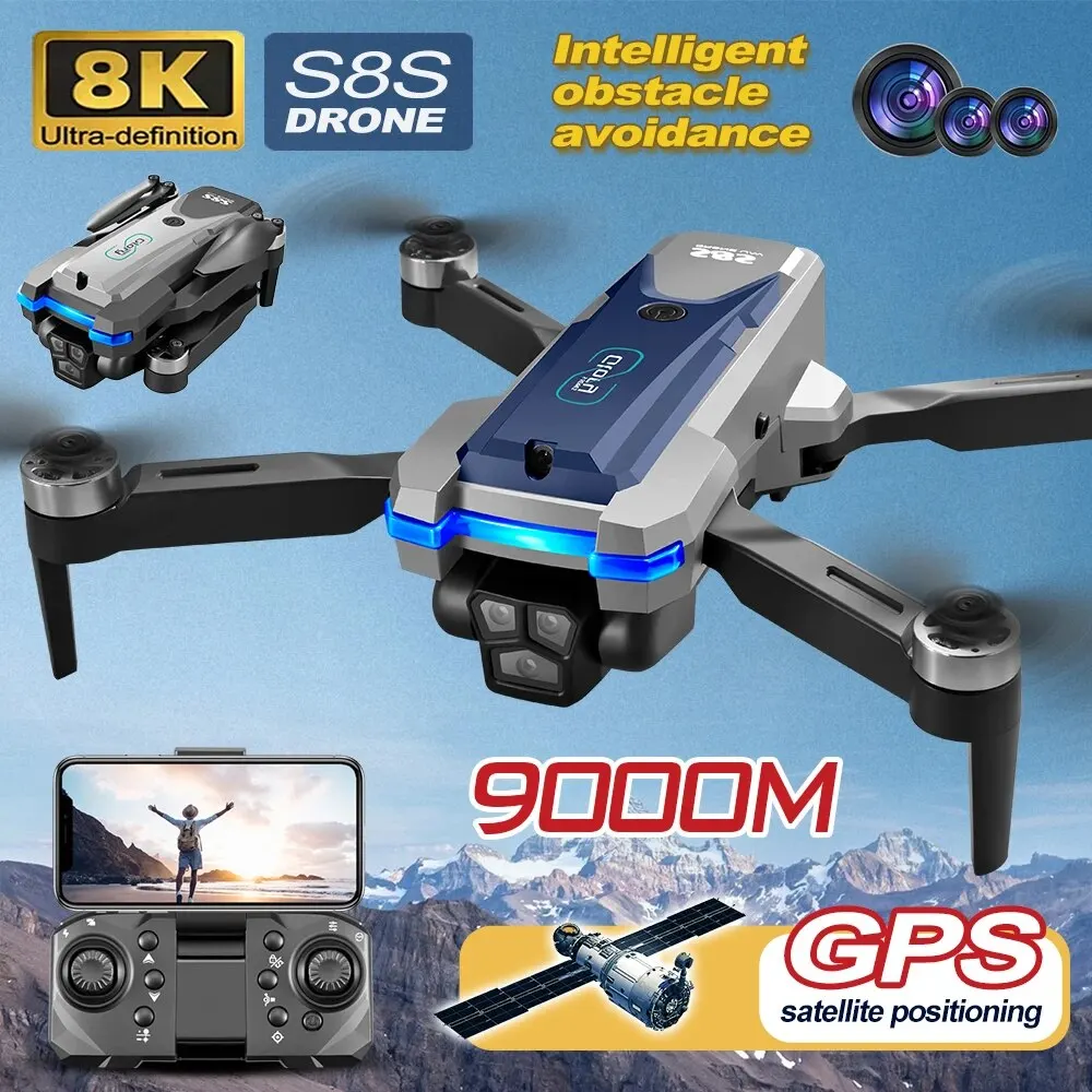 Dobrável RC S8S GPS Drone, 5G  - Drone Rc Helicopter With Camera avaliação e preço